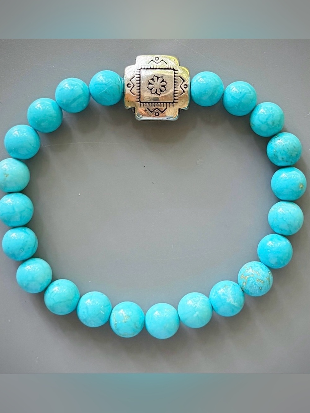 Turquoise Handcrafted Bead Bracelet - Picture 2 of 5